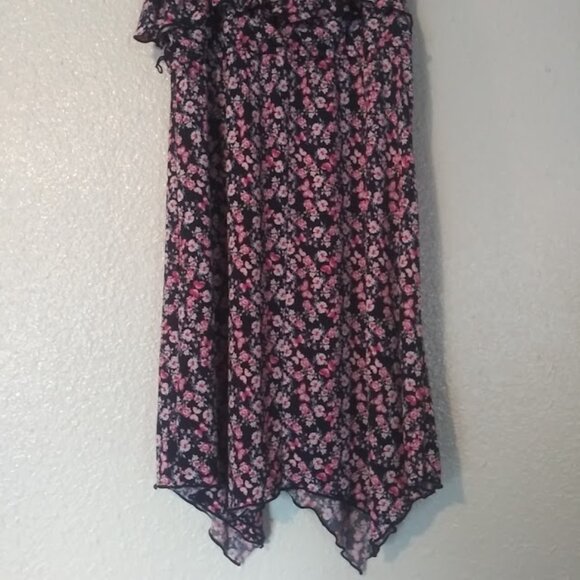 Three Pink Hearts girls size 14 navy blue multicolored floral dress - Picture 6 of 15